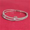 Cubic Zirconia Openable Kada With Rhodium Plating