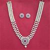 Cubic Zirconia Moti Necklace Set With Rhodium Plating