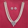 Cubic Zirconia Moti Necklace Set With Rhodium Plating