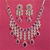 Cubic Zirconia Classic Necklace Set With 2 Tone Plating