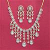 Cubic Zirconia Classic Necklace Set With 2 Tone Plating