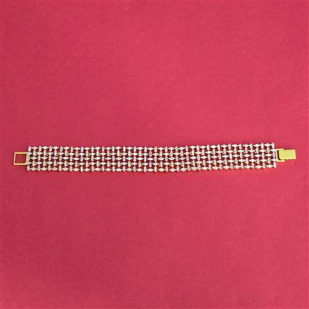 Cubic Zirconia Classic Bracelet With 2 Tone Rhodium Plating