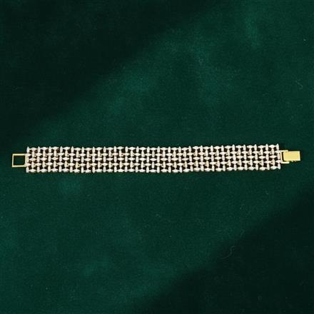 Cubic Zirconia Classic Bracelet With 2 Tone Rhodium Plating