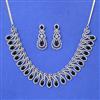 Cubic Zirconia Classic Necklace Set With Rhodium Plating