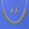 Cubic Zirconia Classic Necklace Set With Rhodium Plating