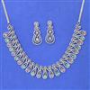 Cubic Zirconia Classic Necklace Set With Rhodium Plating