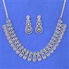 Cubic Zirconia Classic Necklace Set With Rhodium Plating