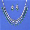 Cubic Zirconia Classic Necklace Set With Rhodium Plating