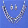 Cubic Zirconia Classic Necklace Set With Rhodium Plating