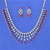 Cubic Zirconia Classic Necklace Set With Rhodium Plating