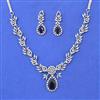 Cubic Zirconia Classic Necklace Set With Rhodium Plating