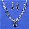 Cubic Zirconia Classic Necklace Set With Rhodium Plating