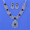 Cubic Zirconia Classic Necklace Set With Rhodium Plating