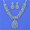 Cubic Zirconia Classic Necklace Set With Rhodium Plating