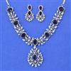 Cubic Zirconia Classic Necklace Set With Rhodium Plating