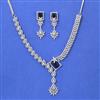 Cubic Zirconia Classic Necklace Set With Rhodium Plating