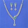 Cubic Zirconia Classic Necklace Set With Rhodium Plating