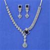 Cubic Zirconia Classic Necklace Set With Rhodium Plating