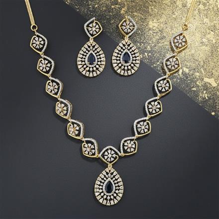 Cubic Zirconia Classic Necklace Set With 2 Tone Plating