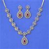 Cubic Zirconia Classic Necklace Set With 2 Tone Plating