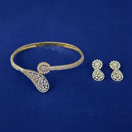 Cubic Zirconia Classic Necklace Set With 2 Tone Plating