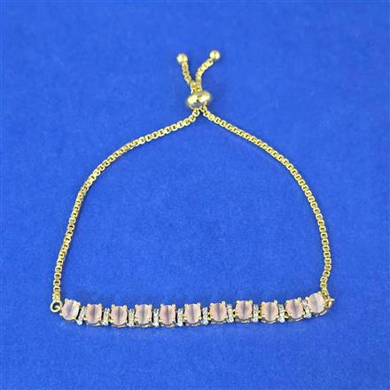 Cubic Zirconia Delicate Bracelet With 2 Tone Plating