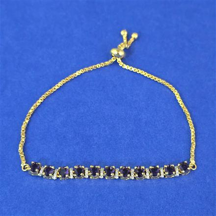 Cubic Zirconia Delicate Bracelet With 2 Tone Plating