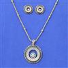 Cubic Zirconia Classic Pendant Set With 2 Tone Plating