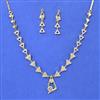 Cubic Zirconia Delicate Necklace Set With 2 Tone Plating