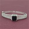 Cubic Zirconia Classic Kada With Rhodium Plating