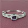 Cubic Zirconia Classic Kada With Rhodium Plating