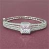 Cubic Zirconia Classic Kada With Rhodium Plating