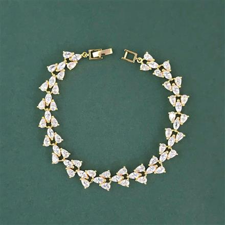 Cz Classic Bracelet With Gold Rhodium Plating