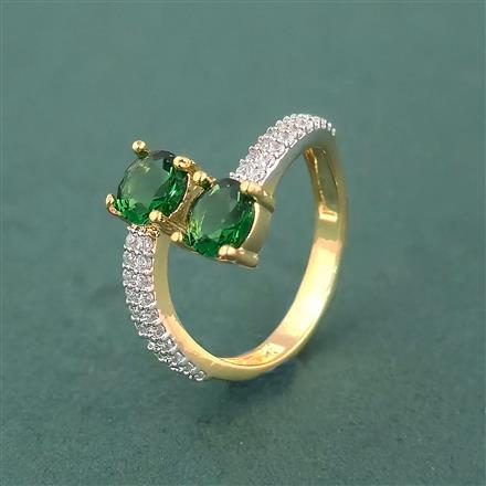 Cz Classic Ring With 2 Tone Plating
