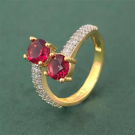 Cz Classic Ring With 2 Tone Plating