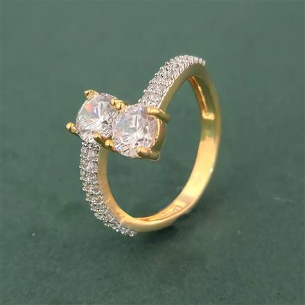 Cz Classic Ring With 2 Tone Plating
