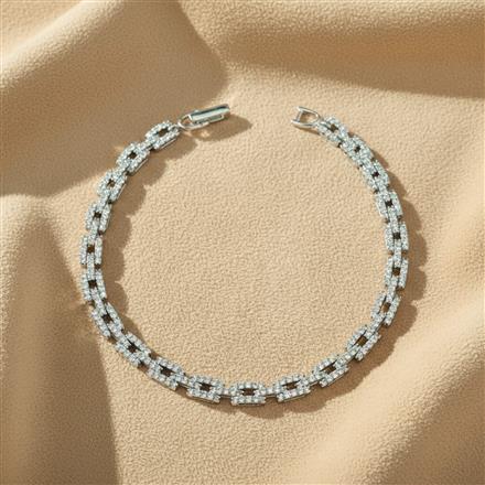 Cubic Zirconia Classic Bracelet With 2 Tone Rhodium Plating