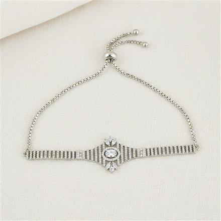 Cz Classic Bracelet With 2 Tone Rhodium Plating