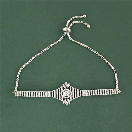 Cz Classic Bracelet With 2 Tone Rhodium Plating