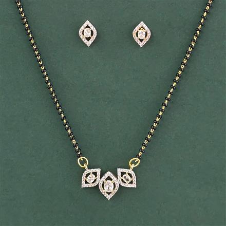 Cz Classic Mangalsutra With 2 Tone Rhodium Plating