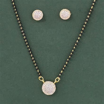Cz Delicate Mangalsutra With 2 Tone Rhodium Plating