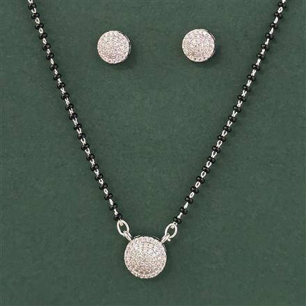 Cz Delicate Mangalsutra With 2 Tone Rhodium Plating