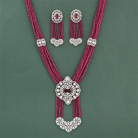 Cz Classic Pendant Set With Rhodium Plating