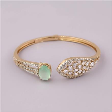 Cz Openable Kada With Mehndi Plating