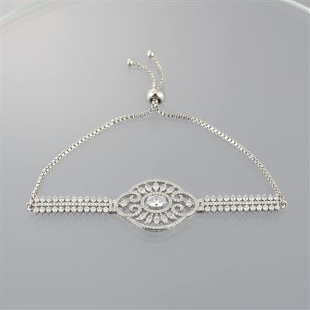 Cz Classic Bracelet With 2 Tone Rhodium Plating