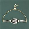 Cz Adjustable Bracelet With 2 Tone Rhodium Plating