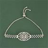 Cz Adjustable Bracelet With 2 Tone Rhodium Plating