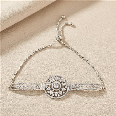 Cz Classic Bracelet With 2 Tone Rhodium Plating