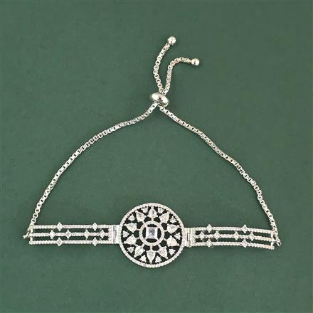 Cz Classic Bracelet With 2 Tone Rhodium Plating