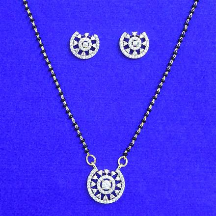 Cubic Zirconia Delicate Mangalsutra With 2 Tone Rhodium Plating